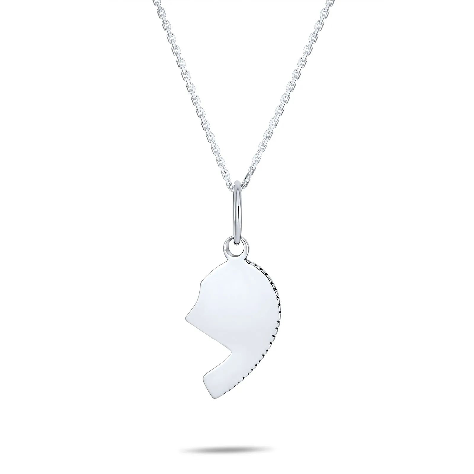 Split Heart Puzzle Pendant Necklace for Grandma & Granddaughter Sterling Silver