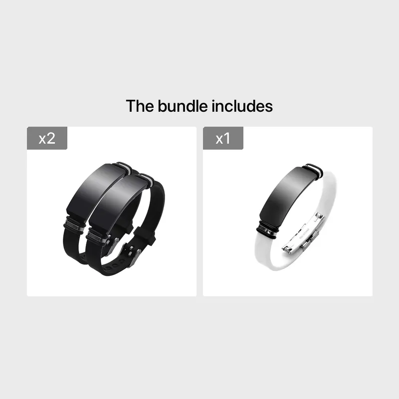 Sports Bracelet Silicone Titanium Steel Glossy Lettering Stainless Steel