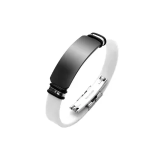 Sports Bracelet Silicone Titanium Steel Glossy Lettering Stainless Steel