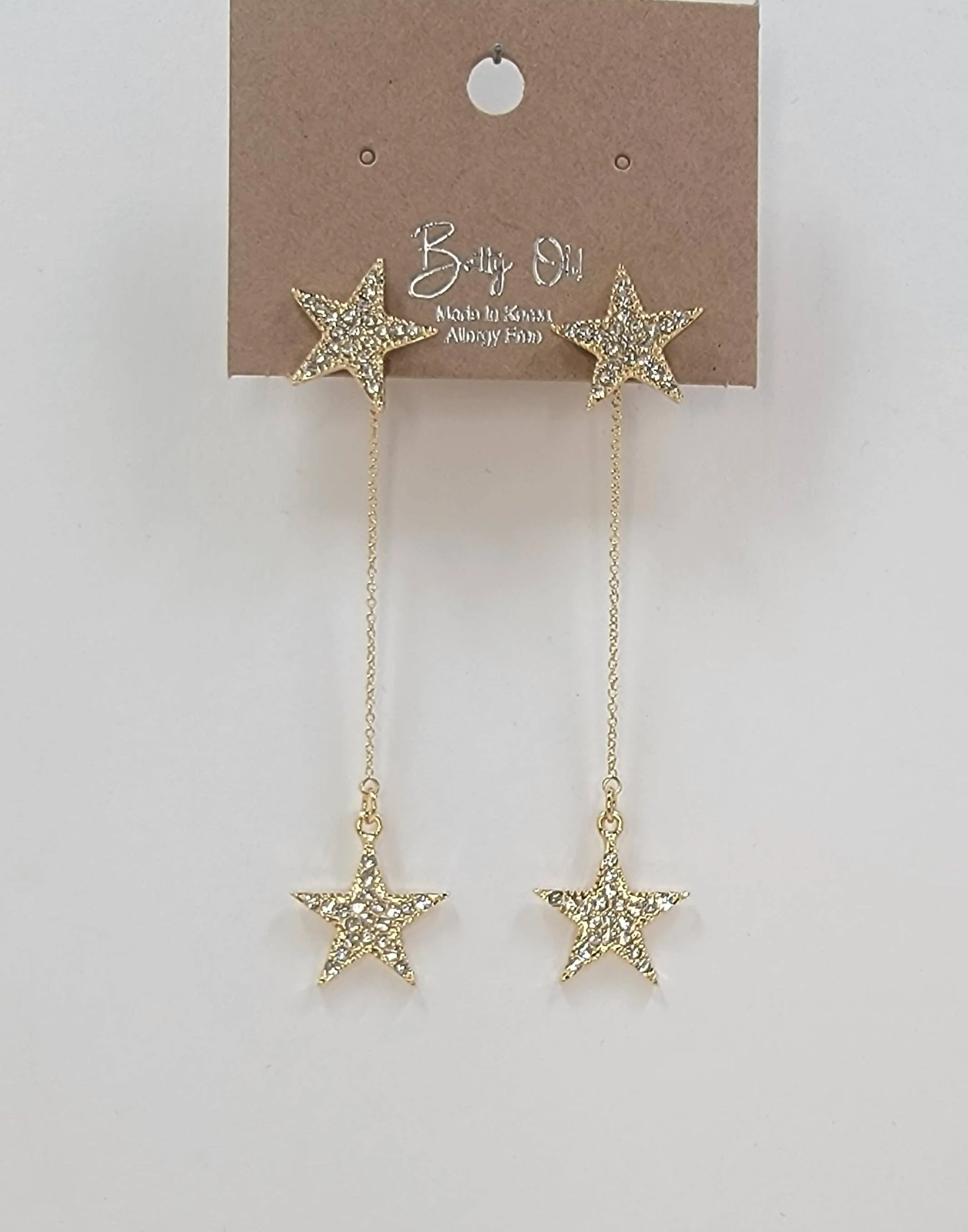 Star Dangle Earrings in Silver
