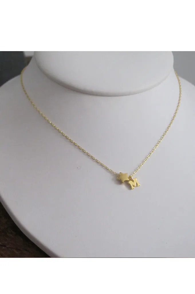 Star Letter Charm Necklace