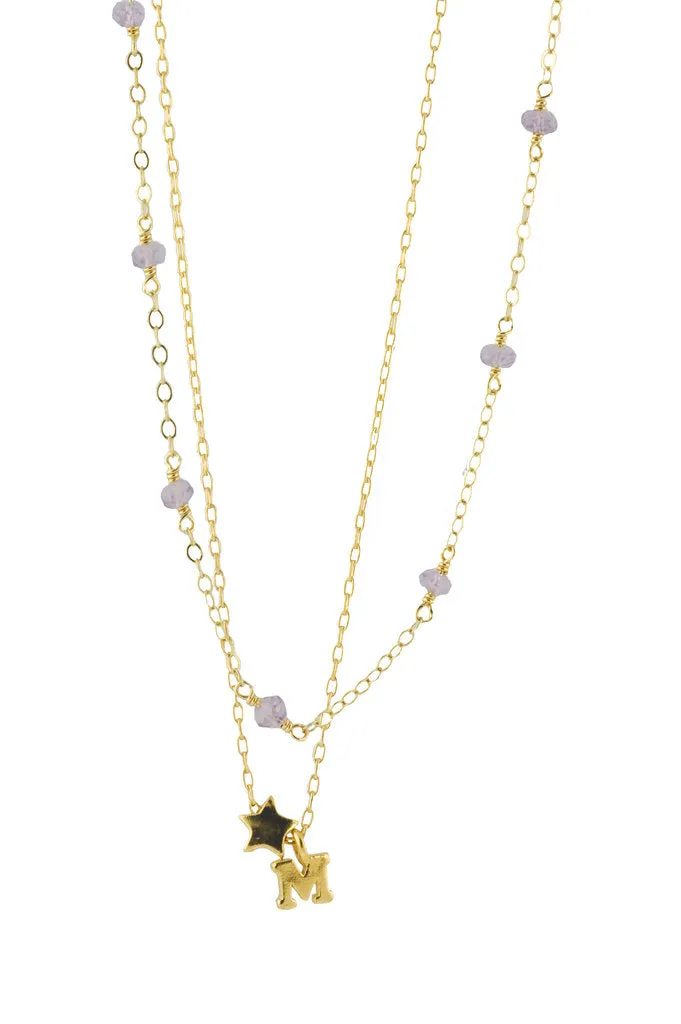 Star Letter Charm Necklace