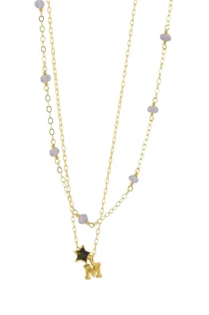 Star Letter Charm Necklace