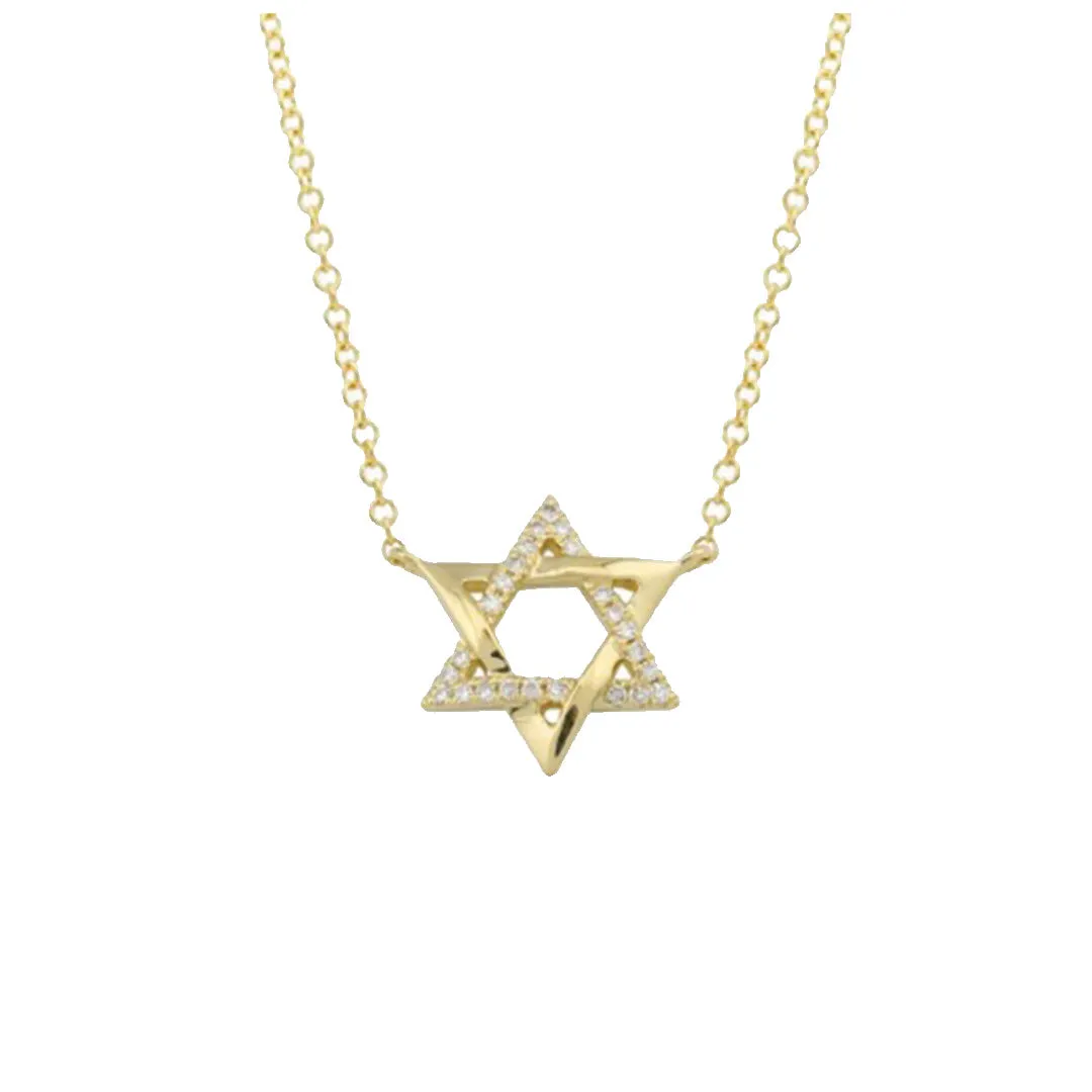 Star of David Necklace with Diamonds