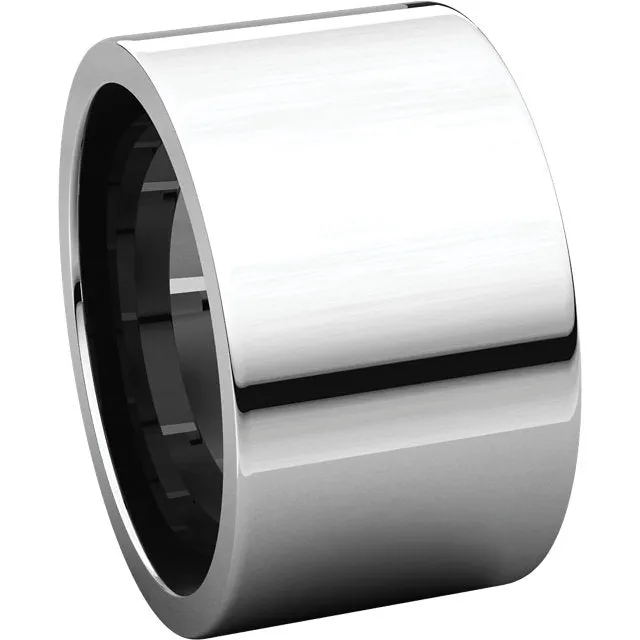 Sterling Silver 12mm Flat Comfort Fit Band, Size 11