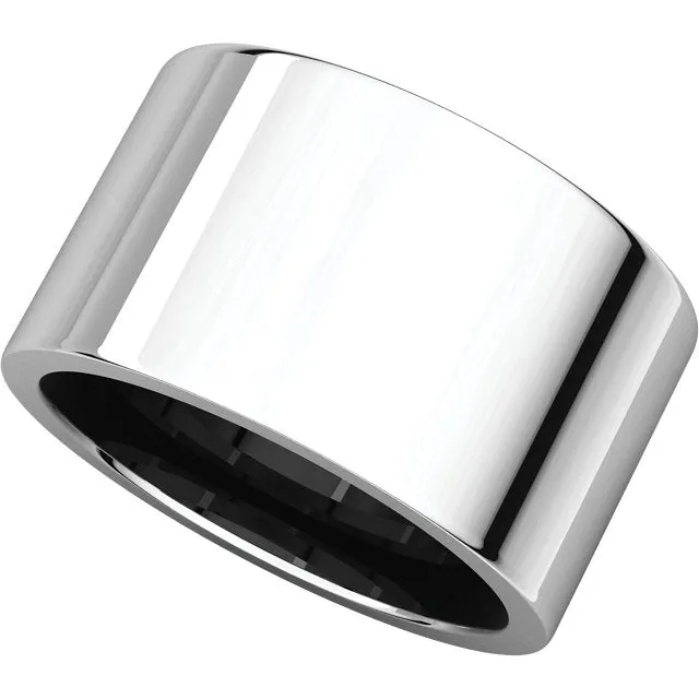 Sterling Silver 12mm Flat Comfort Fit Band, Size 11
