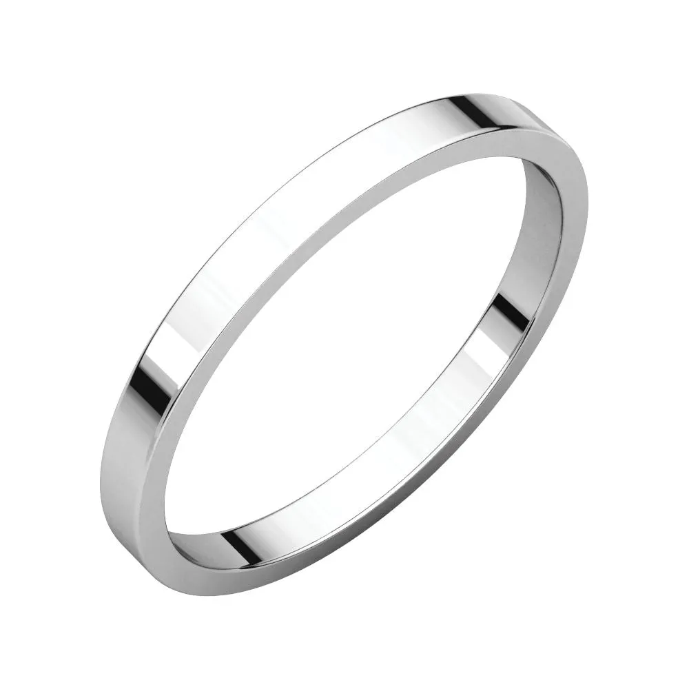 Sterling Silver 2mm Flat Band, Size 4.5