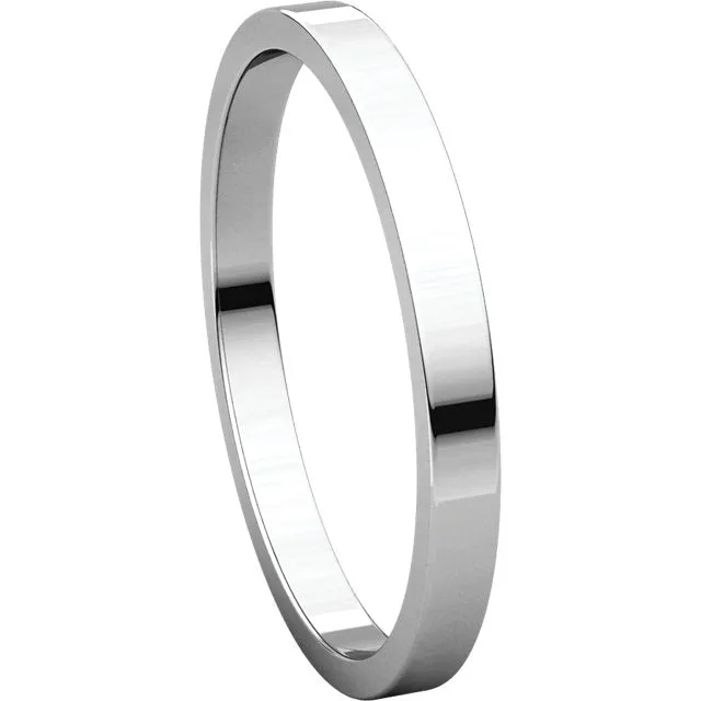 Sterling Silver 2mm Flat Band, Size 4.5