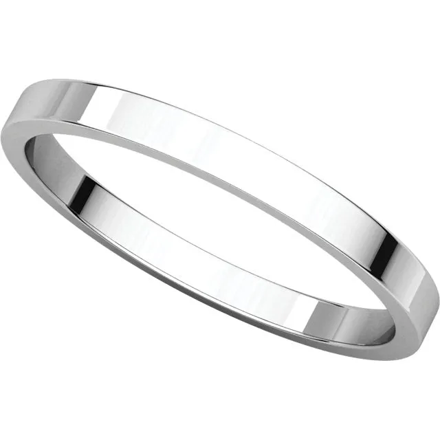Sterling Silver 2mm Flat Band, Size 4.5