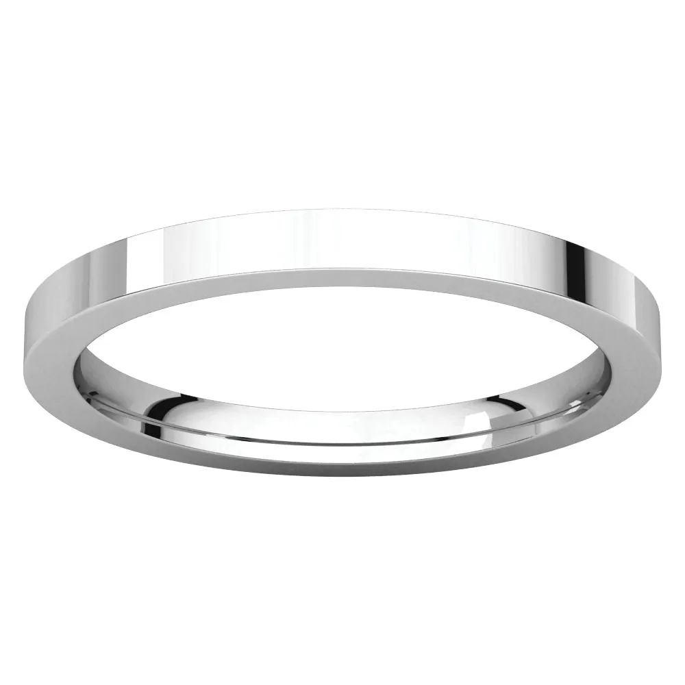 Sterling Silver 2mm Flat Band, Size 9