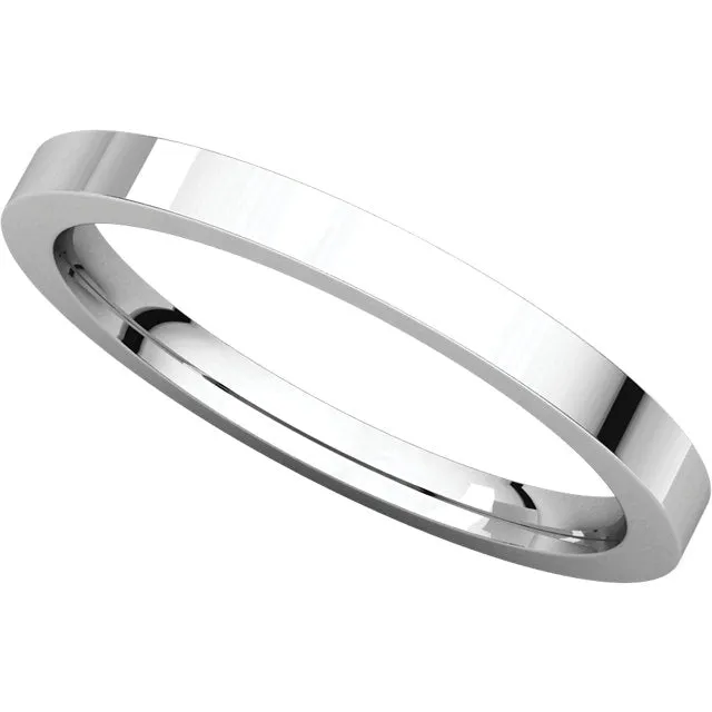 Sterling Silver 2mm Flat Band, Size 9