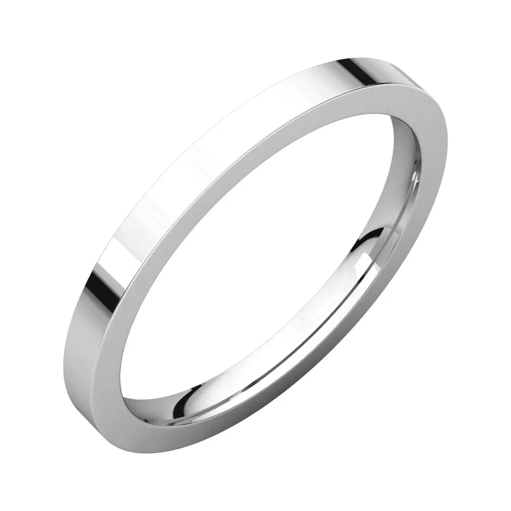 Sterling Silver 2mm Flat Band, Size 9