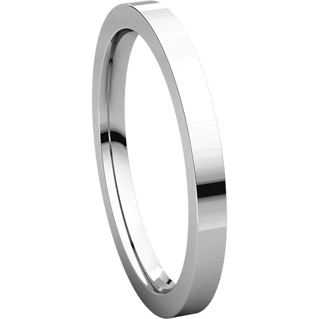 Sterling Silver 2mm Flat Band, Size 9