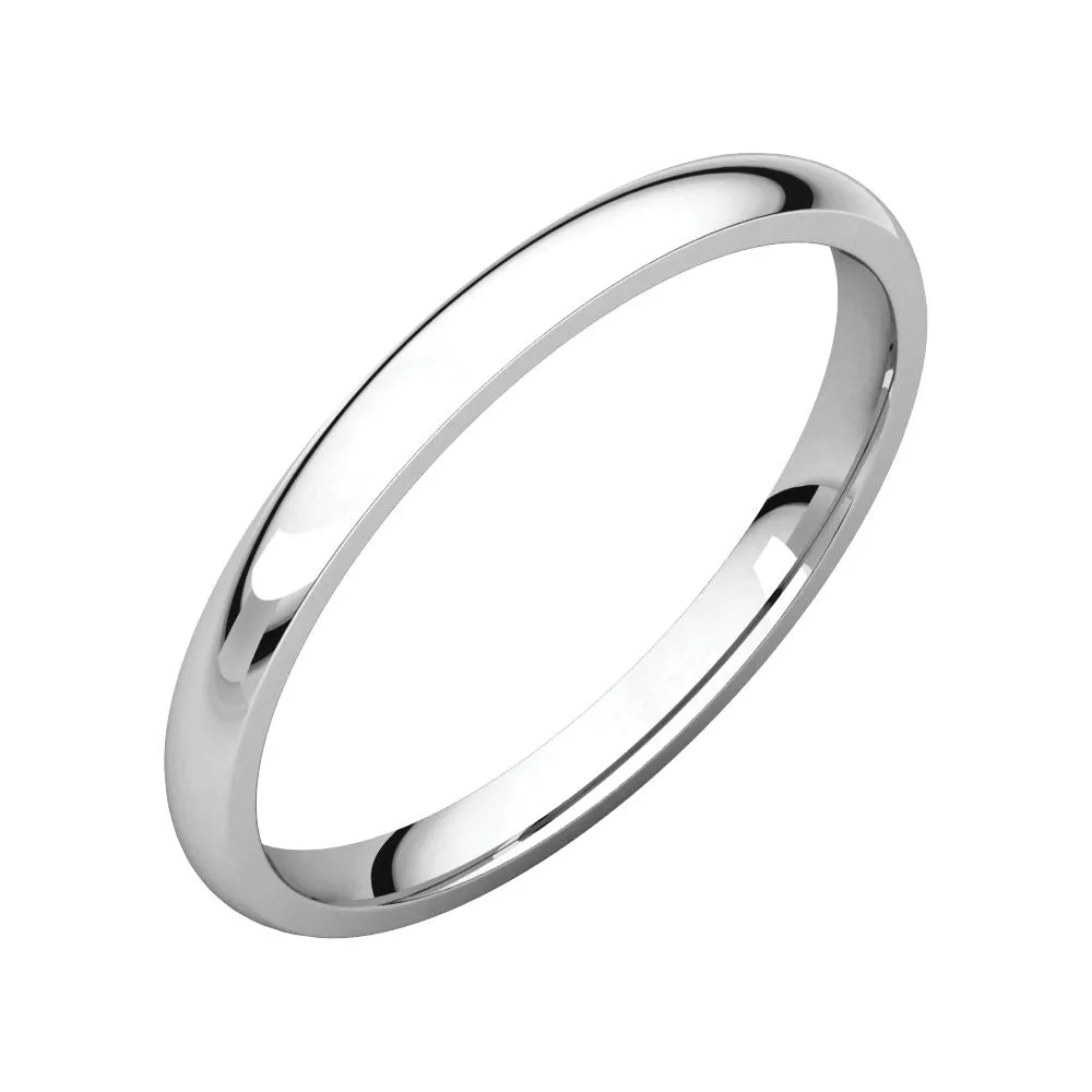 Sterling Silver 2mm Light Comfort Fit Band, Size 6