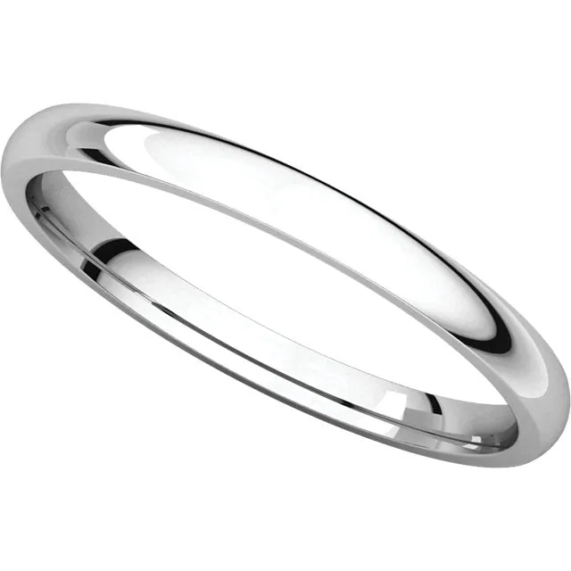 Sterling Silver 2mm Light Comfort Fit Band, Size 6