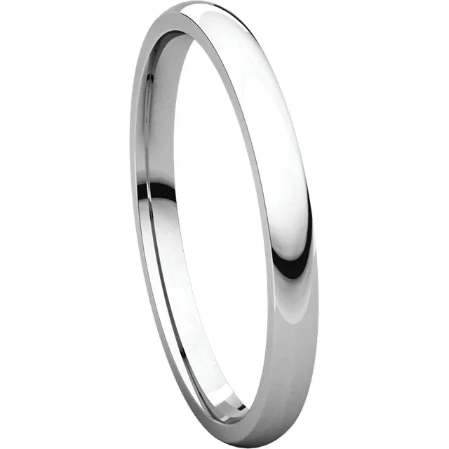 Sterling Silver 2mm Light Comfort Fit Band, Size 6