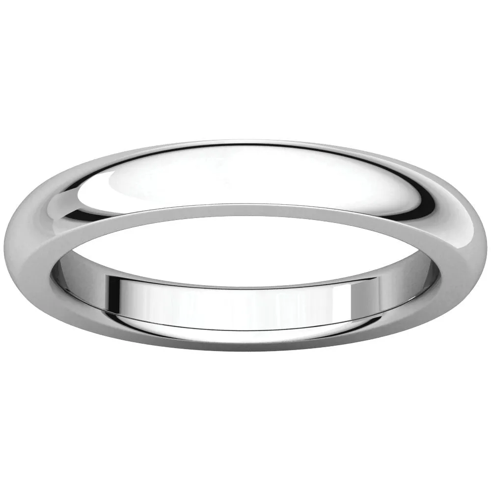 Sterling Silver 3mm Heavy Comfort Fit Band, Size 10