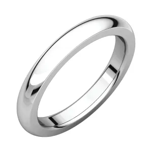 Sterling Silver 3mm Heavy Comfort Fit Band, Size 10