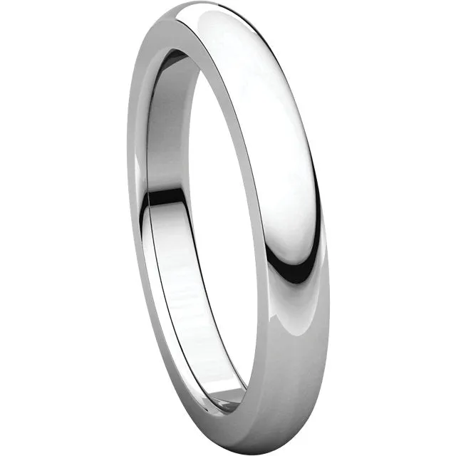 Sterling Silver 3mm Heavy Comfort Fit Band, Size 10