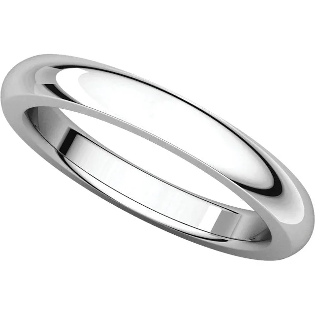 Sterling Silver 3mm Heavy Comfort Fit Band, Size 10