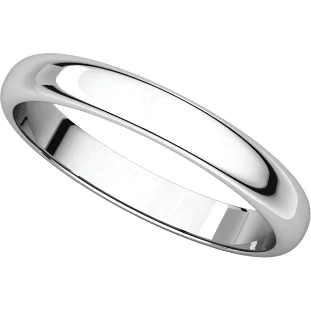 Sterling Silver 4mm Half Round Light Band, Size 6