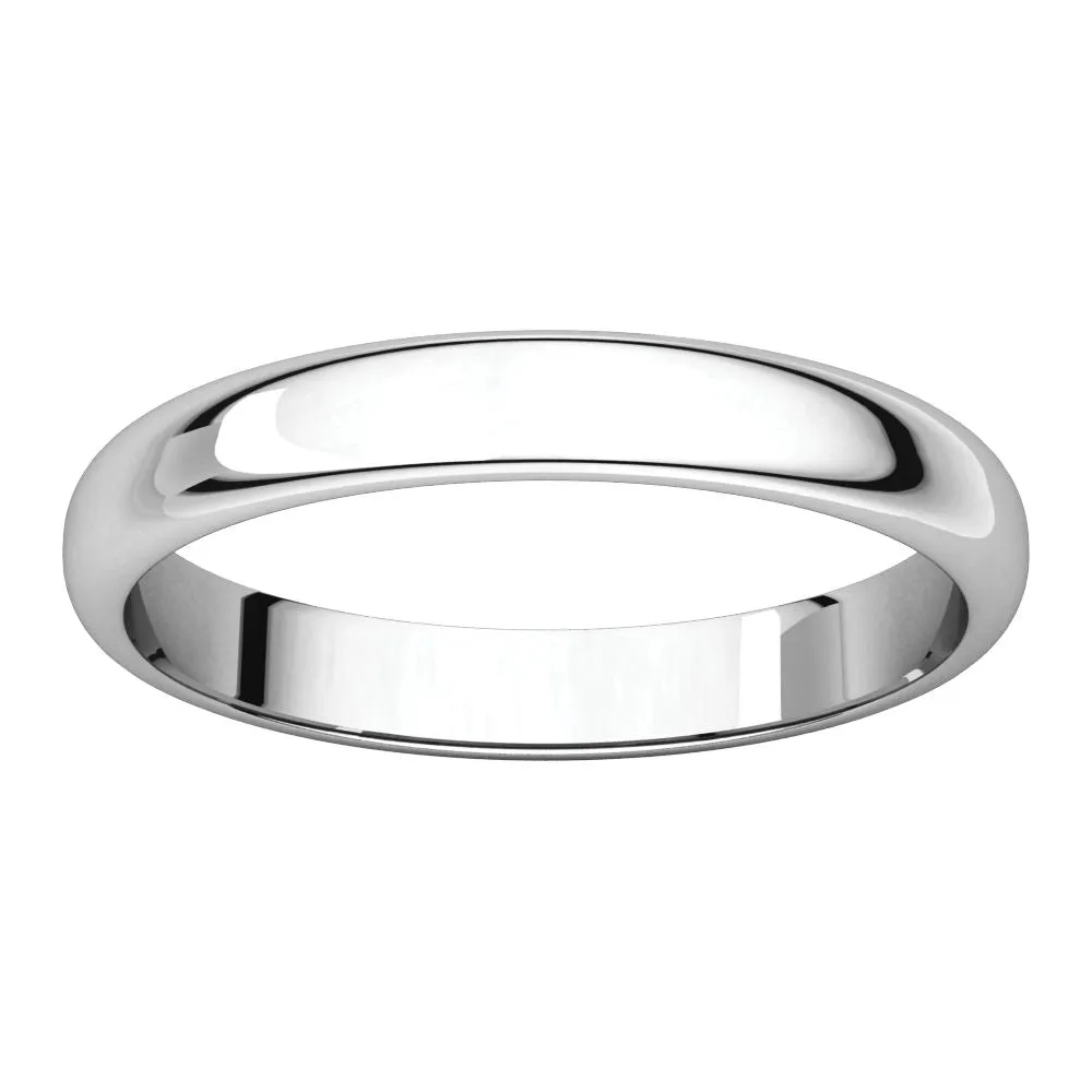 Sterling Silver 4mm Half Round Light Band, Size 6