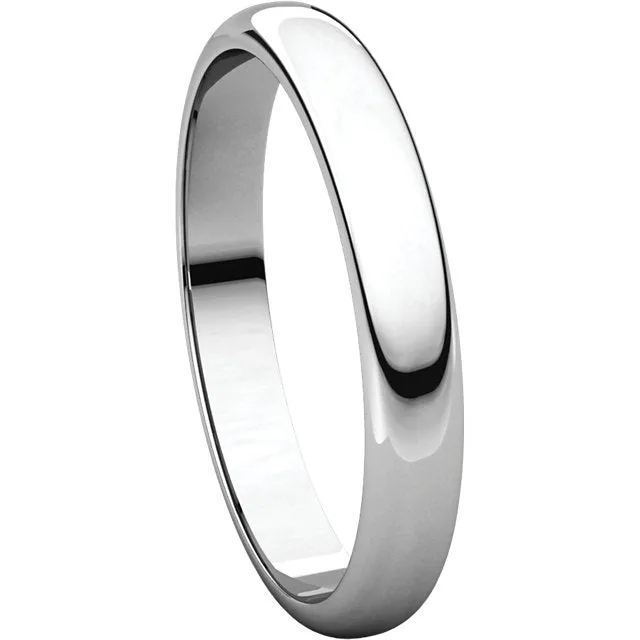 Sterling Silver 4mm Half Round Light Band, Size 6