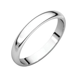 Sterling Silver 4mm Half Round Light Band, Size 6