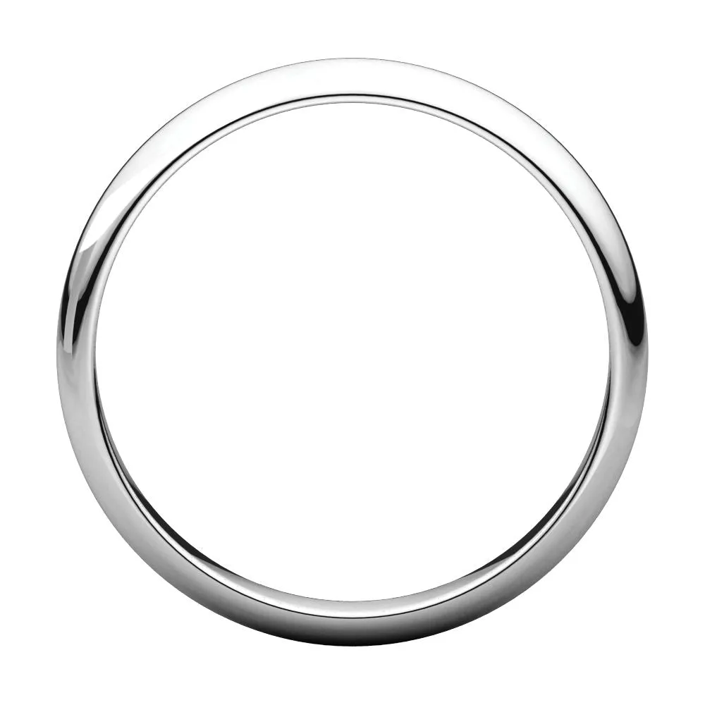 Sterling Silver 4mm Half Round Light Band, Size 6