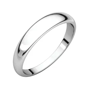 Sterling Silver 4mm Half Round Tapered Band, Size 11