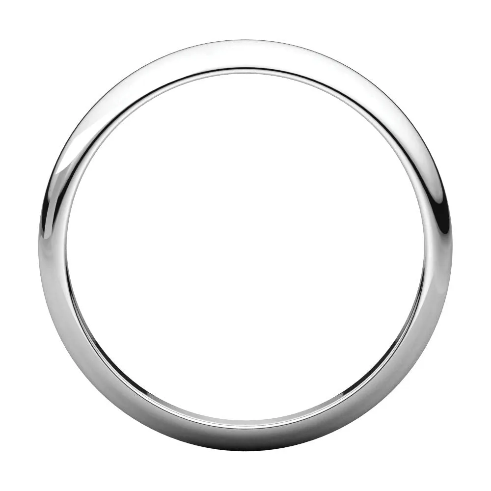 Sterling Silver 4mm Half Round Tapered Band, Size 11
