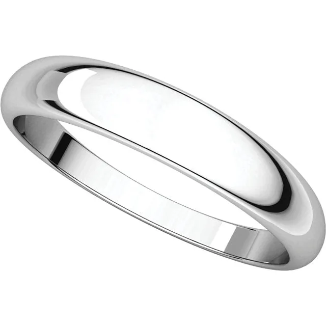 Sterling Silver 4mm Half Round Tapered Band, Size 11