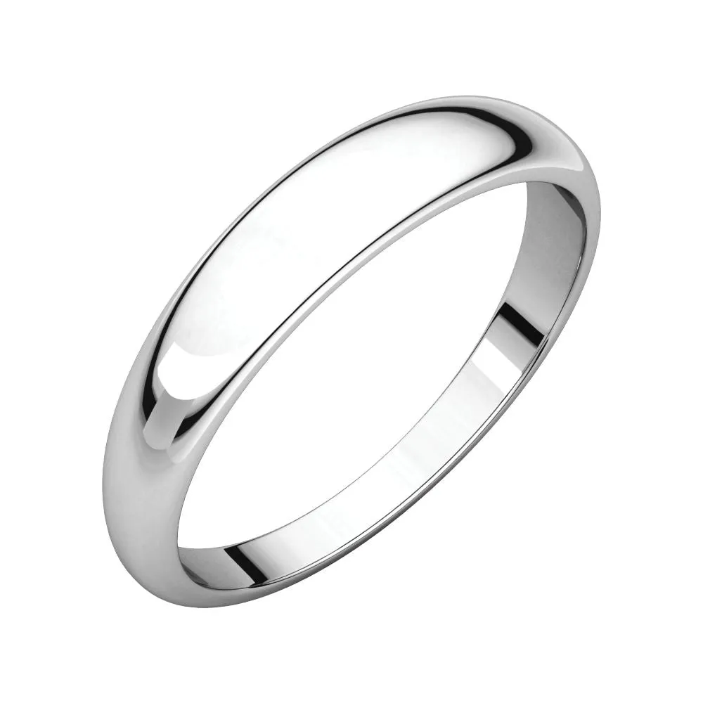 Sterling Silver 4mm Half Round Tapered Band, Size 11