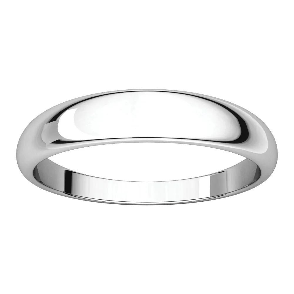 Sterling Silver 4mm Half Round Tapered Band, Size 11