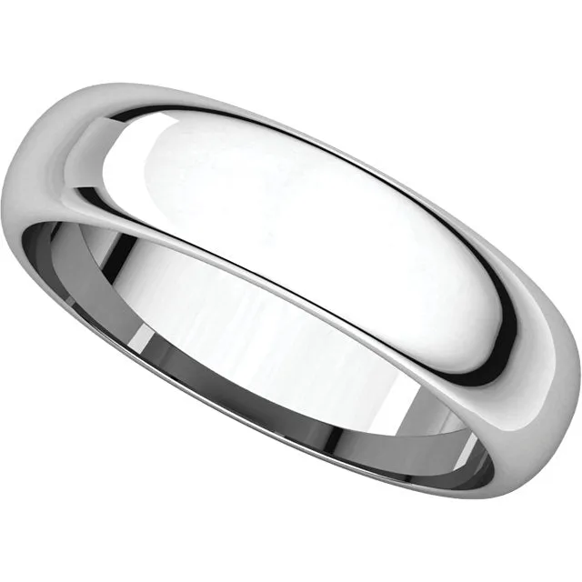 Sterling Silver 5mm Half Round Band, Size 6