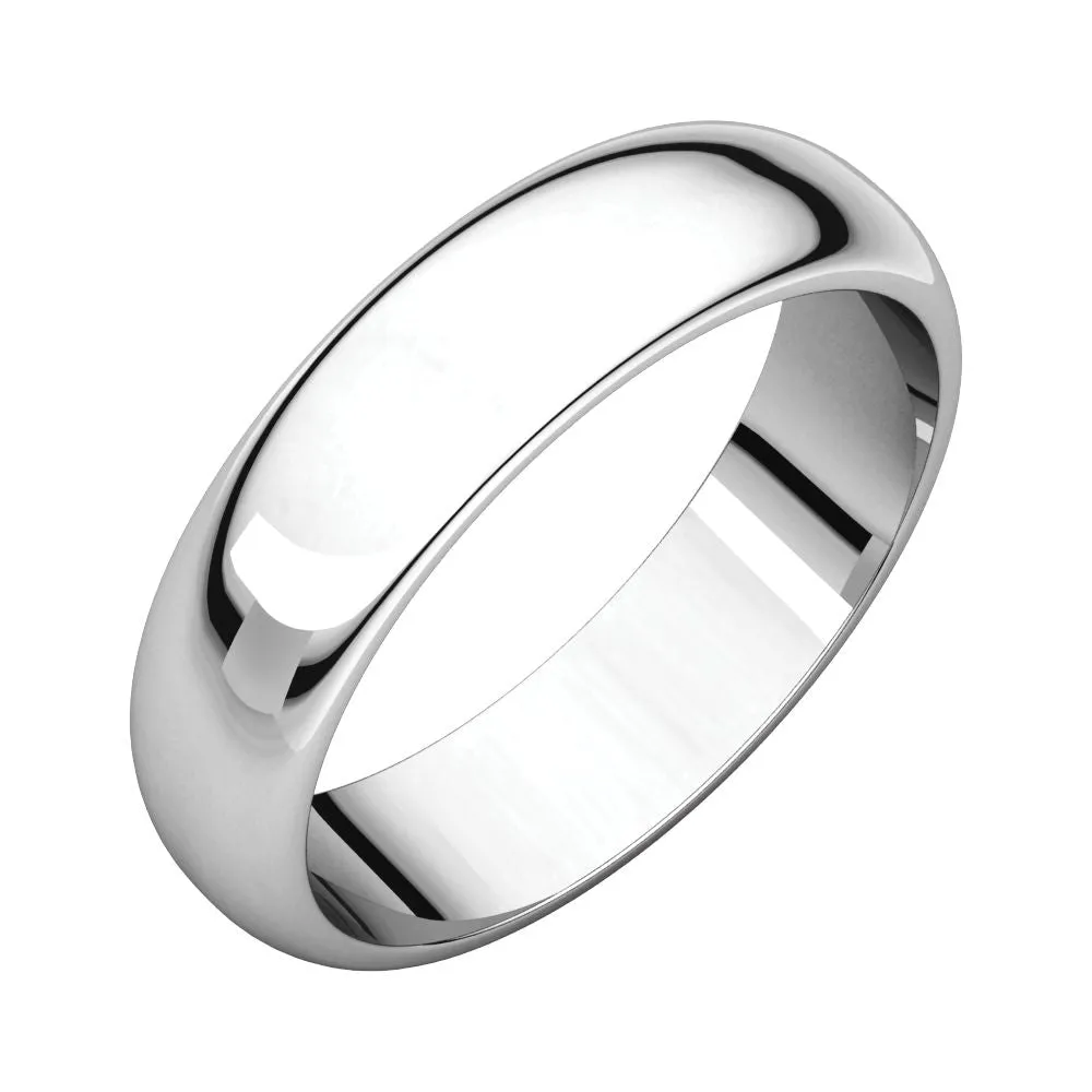 Sterling Silver 5mm Half Round Band, Size 6
