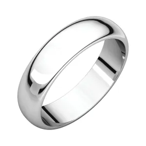 Sterling Silver 5mm Half Round Band, Size 6