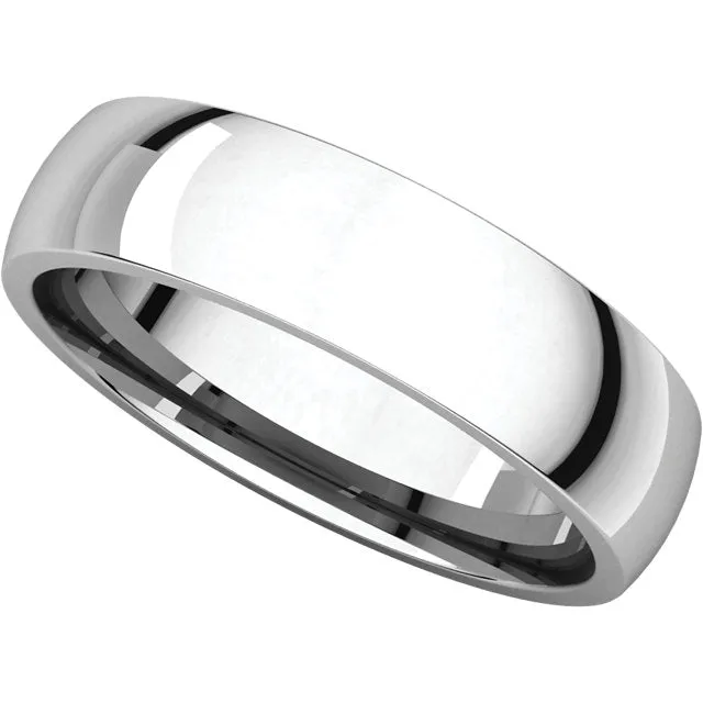 Sterling Silver 5mm Light Comfort Fit Band, Size 11