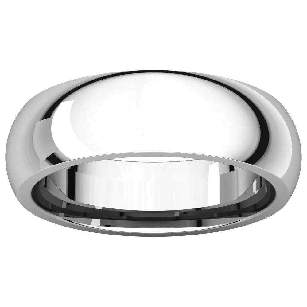 Sterling Silver 6mm Comfort Fit Band, Size 7