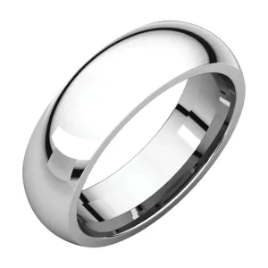 Sterling Silver 6mm Comfort Fit Band, Size 7