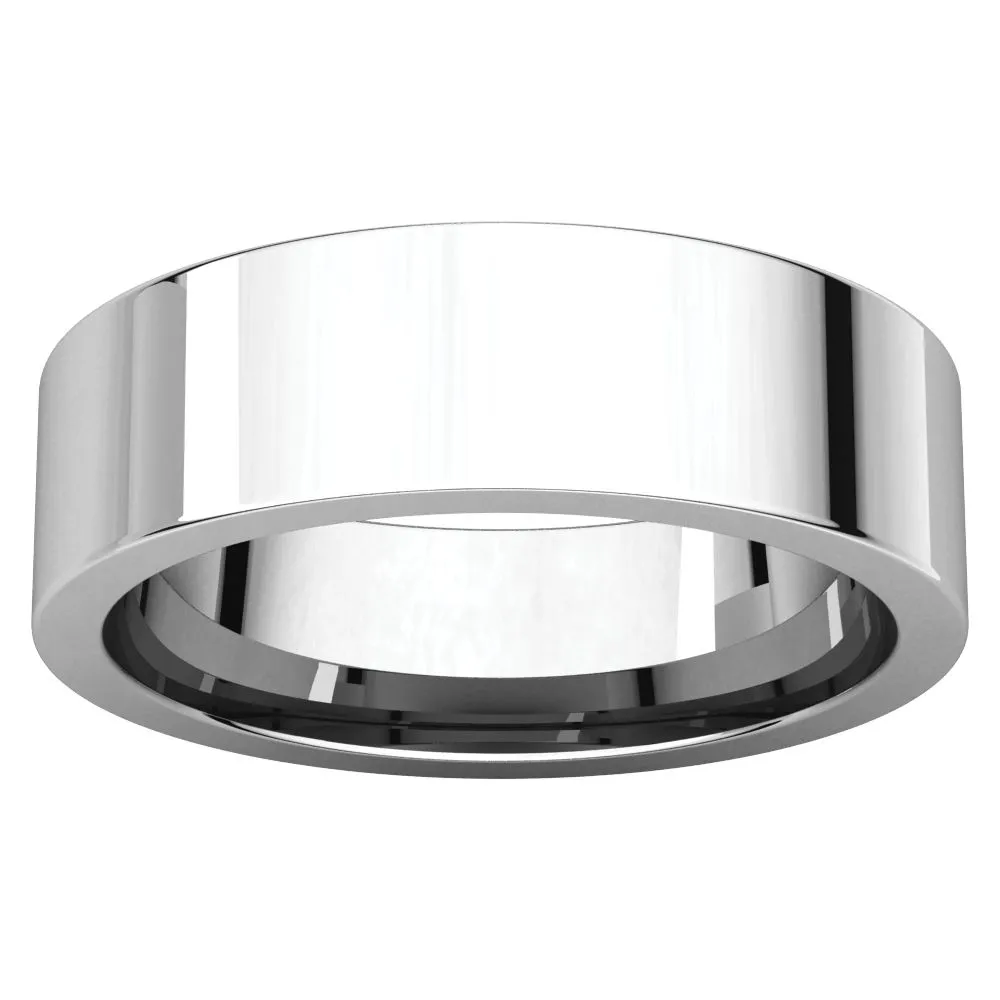 Sterling Silver 6mm Flat Band, Size 10.5