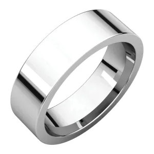 Sterling Silver 6mm Flat Band, Size 10.5
