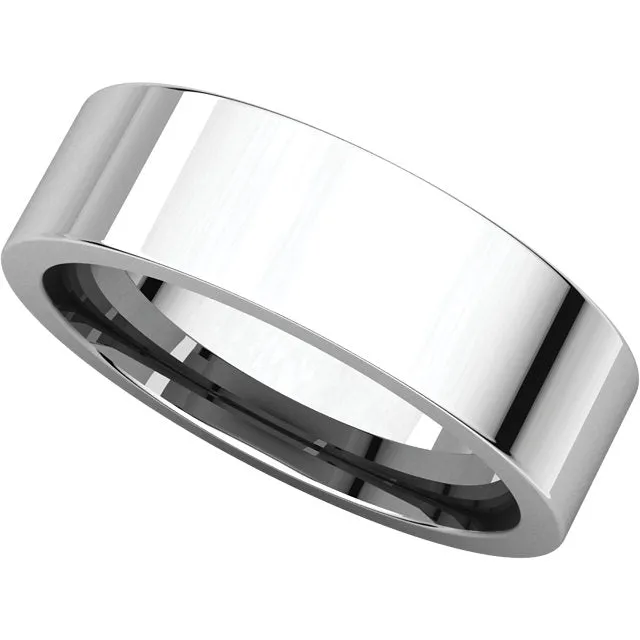 Sterling Silver 6mm Flat Band, Size 10.5