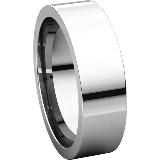 Sterling Silver 6mm Flat Band, Size 10.5