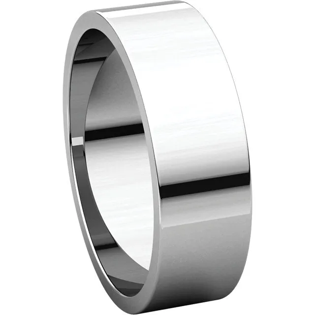 Sterling Silver 6mm Flat Band, Size 12