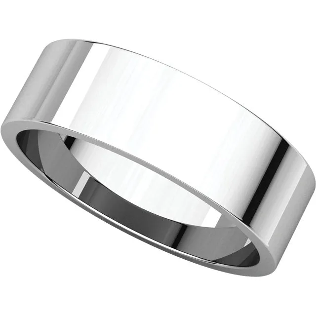Sterling Silver 6mm Flat Band, Size 12