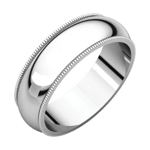 Sterling Silver 6mm Milgrain Band, Size 8