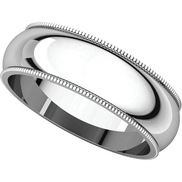 Sterling Silver 6mm Milgrain Band, Size 8