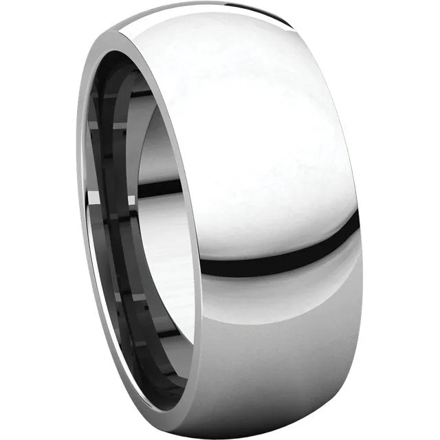 Sterling Silver 8mm Comfort Fit Band, Size 14