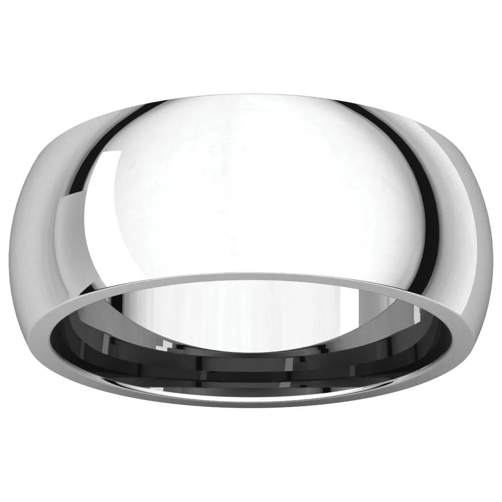 Sterling Silver 8mm Comfort Fit Band, Size 14